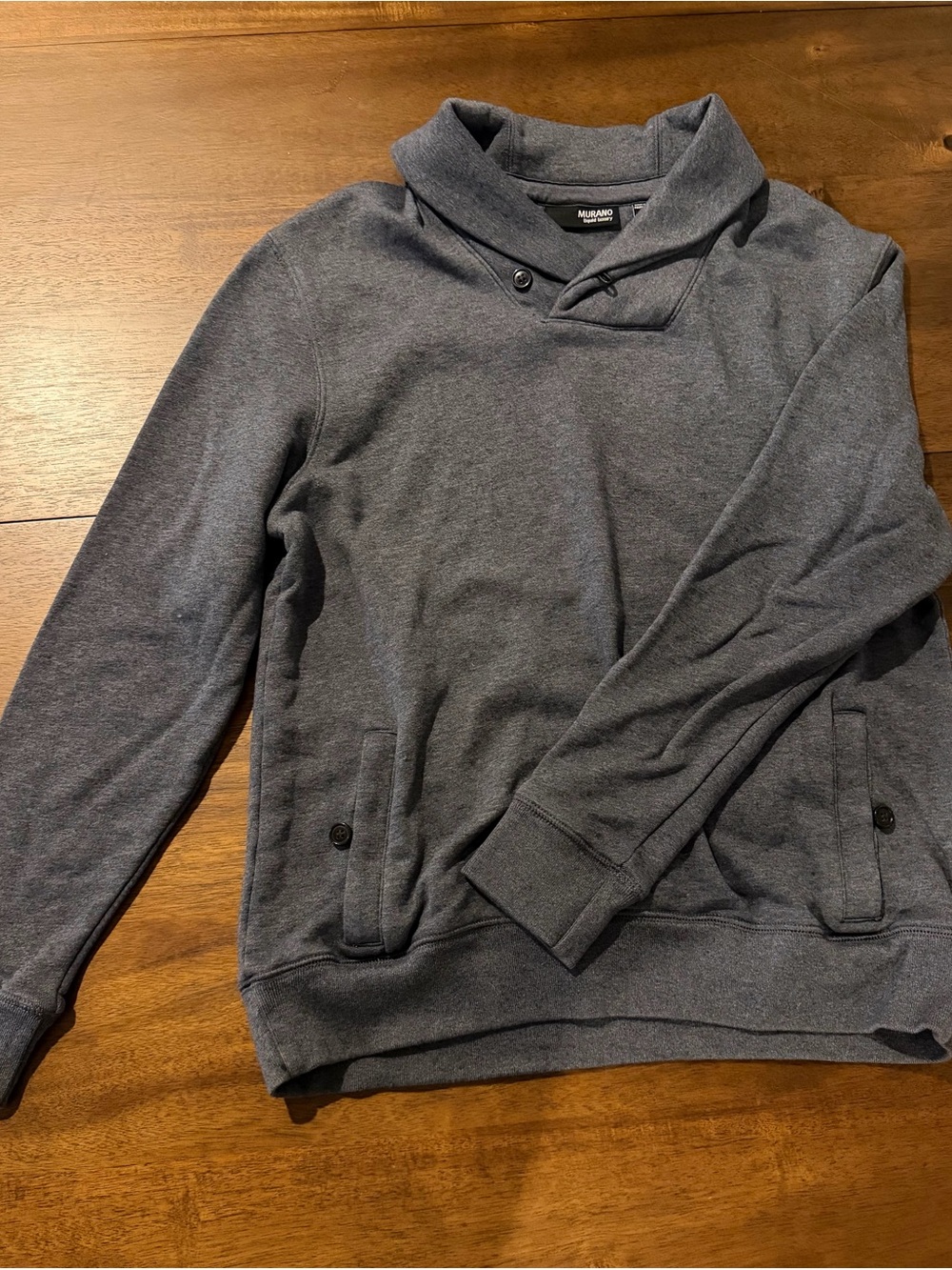Murano Charcoal Gray Shawl Collar Pullover Sweater